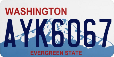 WA license plate AYK6067