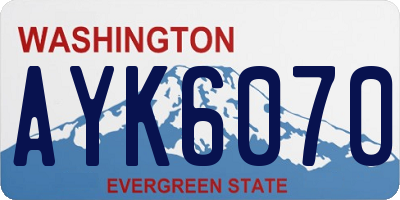WA license plate AYK6070