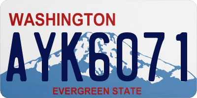 WA license plate AYK6071