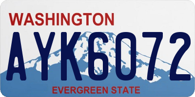 WA license plate AYK6072