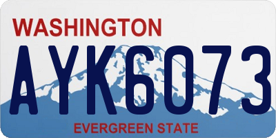 WA license plate AYK6073