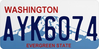 WA license plate AYK6074