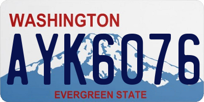 WA license plate AYK6076