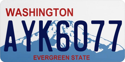 WA license plate AYK6077