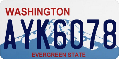 WA license plate AYK6078