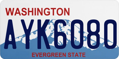 WA license plate AYK6080