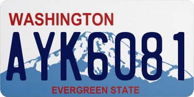 WA license plate AYK6081