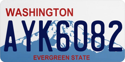 WA license plate AYK6082
