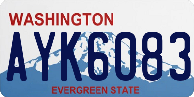 WA license plate AYK6083