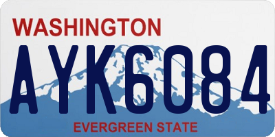 WA license plate AYK6084