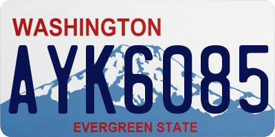 WA license plate AYK6085