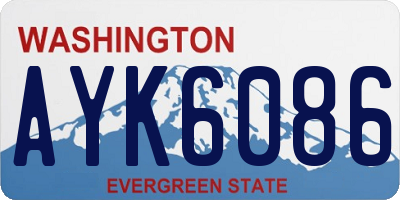WA license plate AYK6086