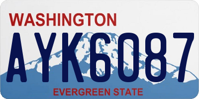 WA license plate AYK6087