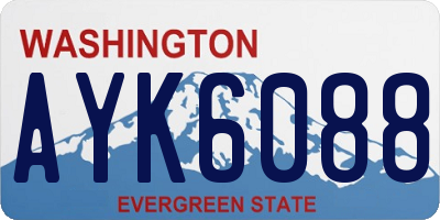 WA license plate AYK6088