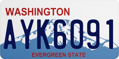 WA license plate AYK6091