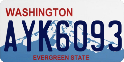 WA license plate AYK6093