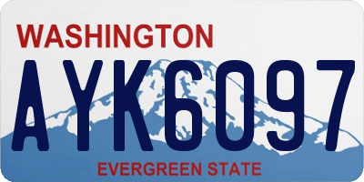 WA license plate AYK6097