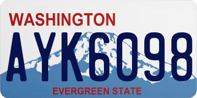 WA license plate AYK6098