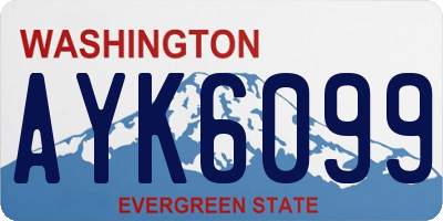 WA license plate AYK6099