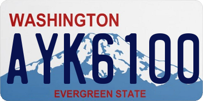 WA license plate AYK6100