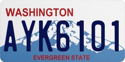 WA license plate AYK6101