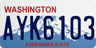 WA license plate AYK6103