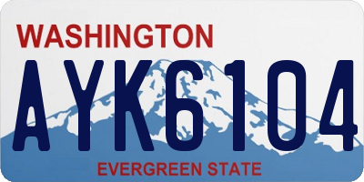 WA license plate AYK6104