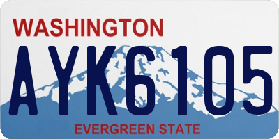 WA license plate AYK6105