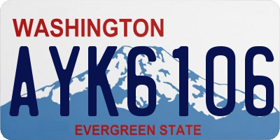 WA license plate AYK6106