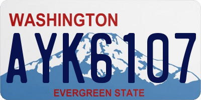 WA license plate AYK6107