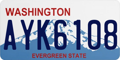 WA license plate AYK6108