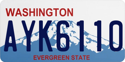 WA license plate AYK6110
