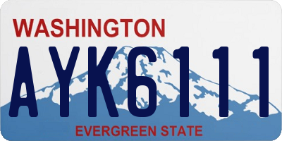 WA license plate AYK6111