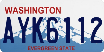 WA license plate AYK6112