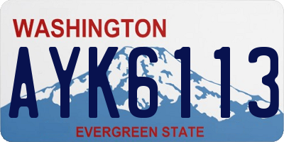 WA license plate AYK6113