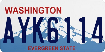 WA license plate AYK6114