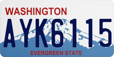 WA license plate AYK6115