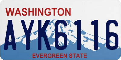 WA license plate AYK6116