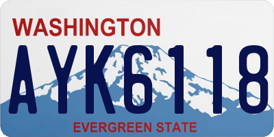 WA license plate AYK6118