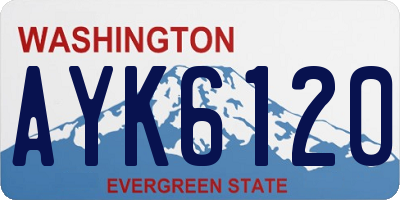 WA license plate AYK6120