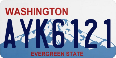 WA license plate AYK6121