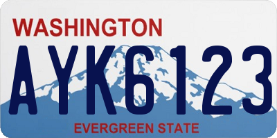 WA license plate AYK6123