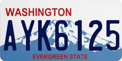 WA license plate AYK6125