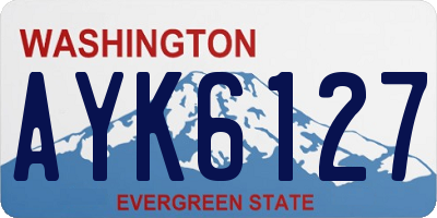 WA license plate AYK6127