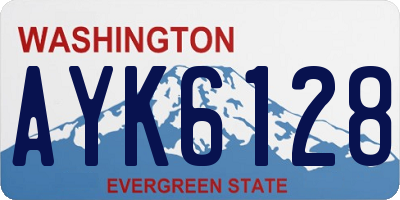 WA license plate AYK6128