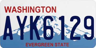 WA license plate AYK6129