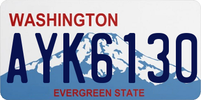 WA license plate AYK6130