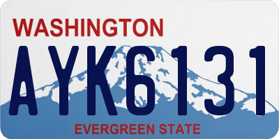 WA license plate AYK6131