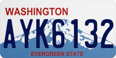 WA license plate AYK6132