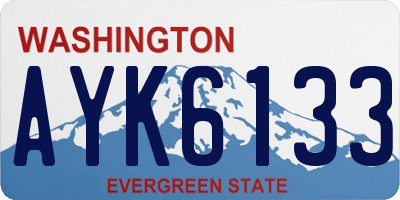 WA license plate AYK6133